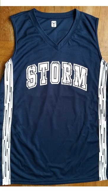 Basketball uniform printed "distressed" style