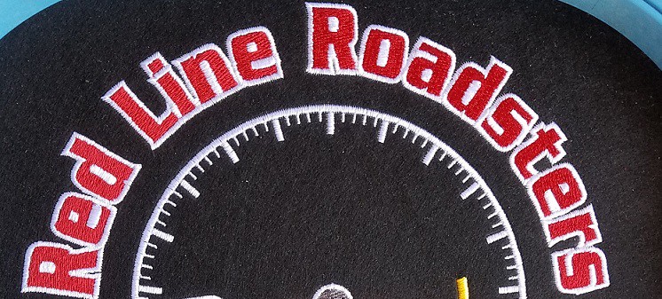 Image of embroidered full jacket back for Red Line Roadsters car club - Seattle, Portland