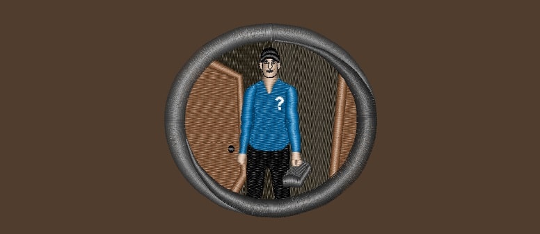 image of mysterious figure through peephole - Cincinnati