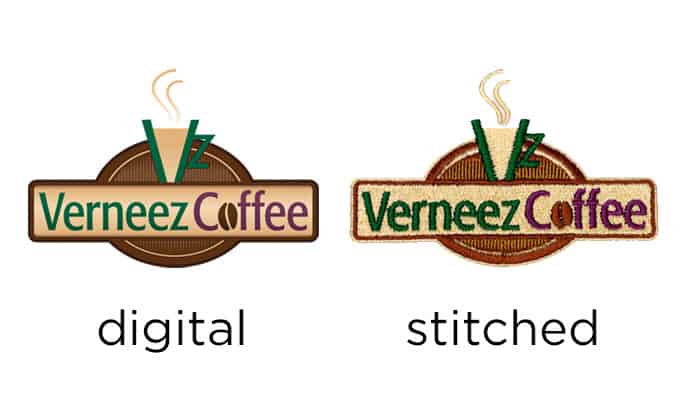 Side-by-side digital art vs apron embroidery | 801
